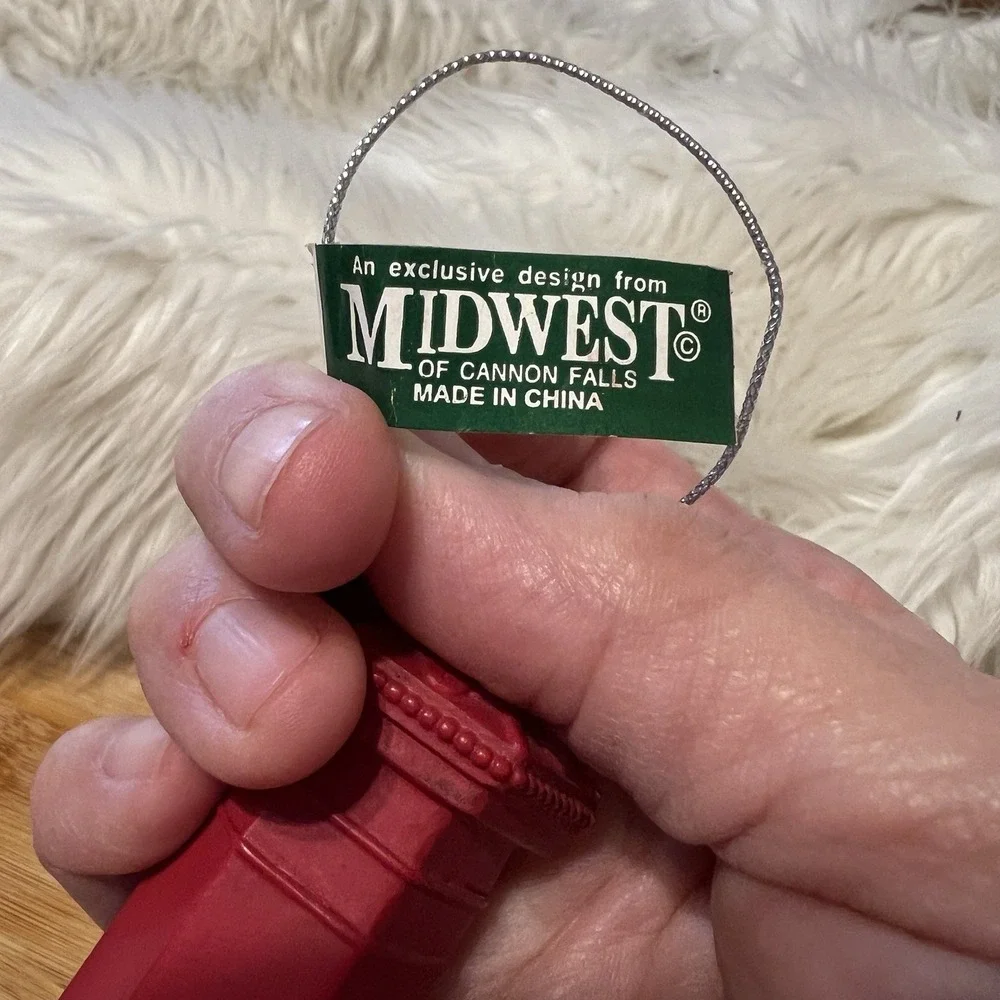 Midwest of Cannon Falls English Postal Box Red Christmas‎ Ornament 3.5
